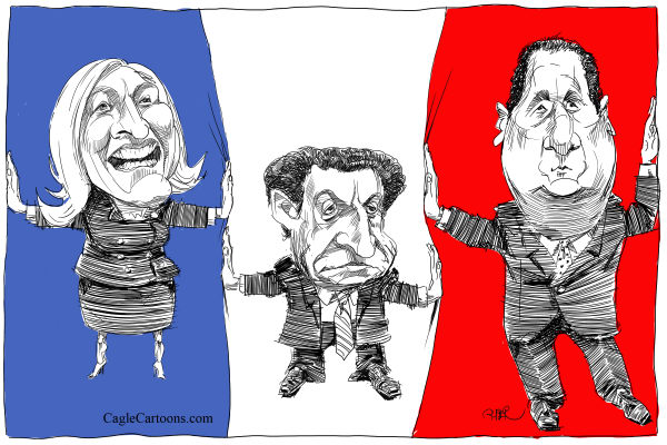 Sarkozy, Hollande y Le Pen: Un trío estrambótico con Europa en vilo