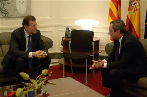 Encuentro entre Mario Draghi y Mariano Rajoy