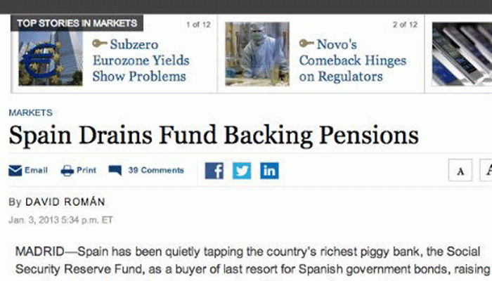 España empeña el 90% del fondo de pensiones para comprar deuda